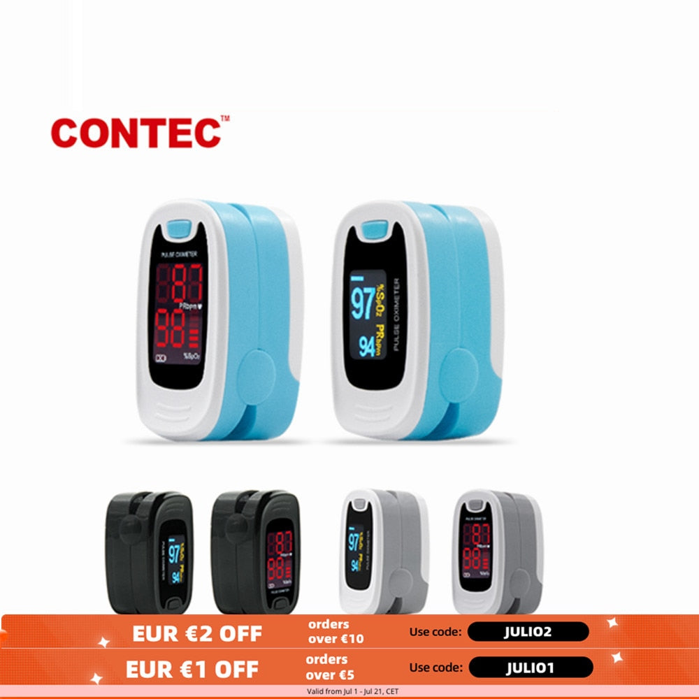 CONTEC  Fingertip Pulse Oximeter Blood Oxygen Saturation SPO2 Heart Rate Monitor Tonometer Household Digital Pulse Monitor