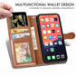 For iPhone 13 Pro Max, iPhone 13 Wallet Case (2021) PU Leather Folio Flip Cover Credit Card Holder Protective Book Folding Case