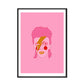 Nordic Abstract Poster Line Face Canvas Painting Wall Art Pink Style Letter Lucky You Pictures For Living Room Modern Decorative