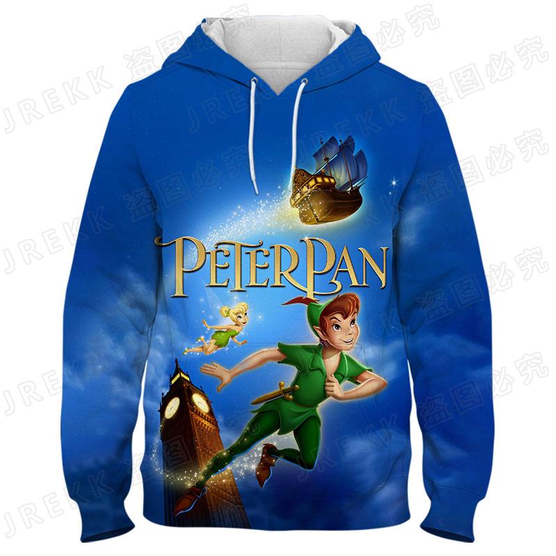 Hoodies Cartoon Peter Pan Hip Hop Streetwear Sweater Sport Casual Man and Girl & Kids