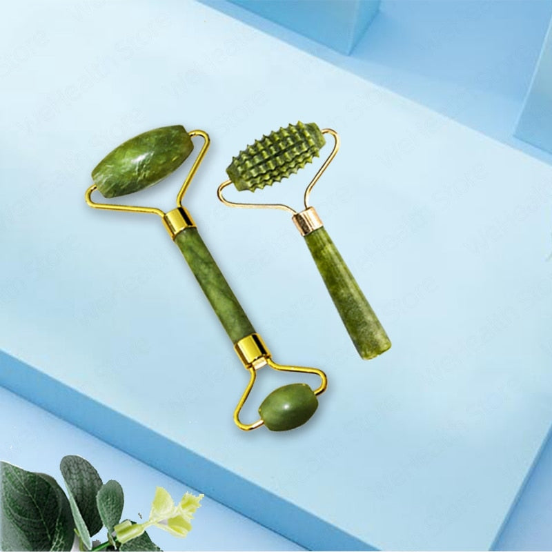 Natural Face Massager Gua Sha Jade Roller Face Massage Tool Set Face For Massager Guasha Facial Neck Skin Beauty Care Set