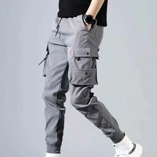 Hot Autumn Men Pants Hip Hop Harem Joggers Pants 2021New Male Trousers Mens Solid Multi-pocket Cargo Pants Skinny Fit Sweatpants