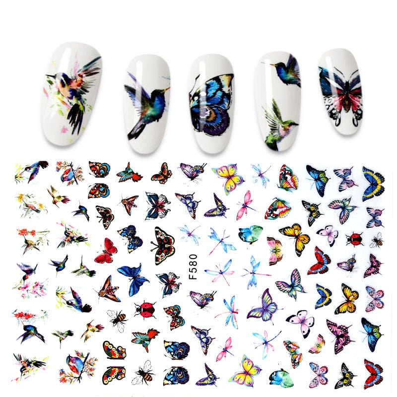 The New 3D Nail Sticker Cool English Letter stickers for nail  Foil Love Heart Design Nails Accessories Fashion Manicure Sticker