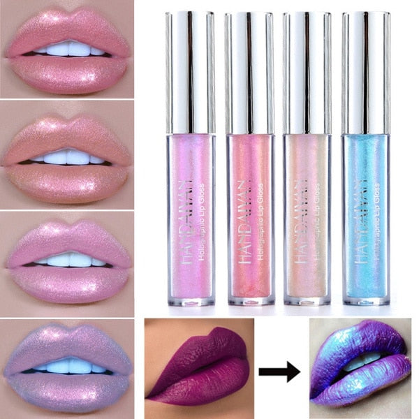 Polarized Lip Gloss Longlasting Mermaid Glitter Lipstick Waterproof Moisturize Jelly Luminous Glitter Lipgloss Lip Makeup 6Color