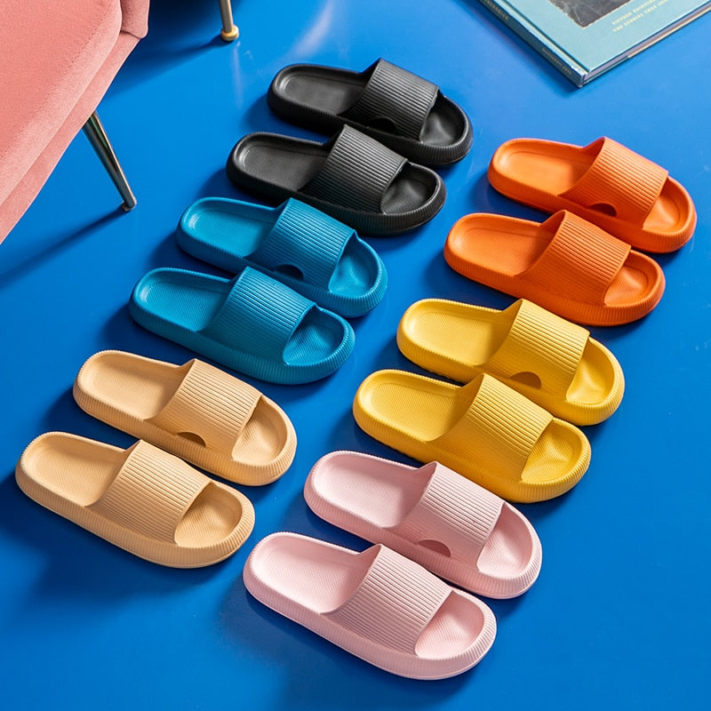 Kids Thick Platform Slippers Indoor Bathroom Slipper Soft Eva Anti-Slip Couples Home Floor Slides Ladies Summer Shoes