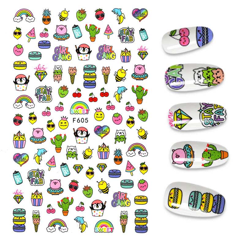 The New 3D Nail Sticker Cool English Letter stickers for nail  Foil Love Heart Design Nails Accessories Fashion Manicure Sticker