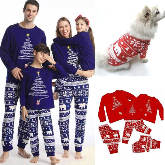 2022 Christmas Family Matching Outfits Polar Bear Father Mother & Kids Pajamas Sets Mommy and Me Xmas Pj's Clothes Tops+Pants