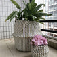 Foldable Handmade Seagrass Flower Pot Storage  Wicker Basket Rattan Straw Home Garden Wave Pattern Planter pots Laundry Basket