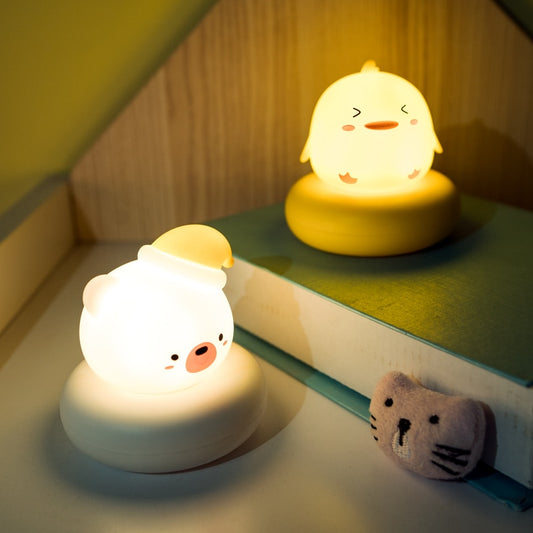 Children's Night Light USB Wall Lamp Rabbit Bear Duck Cat Night Lamp For Bedroom Baby Kid Room Decor Toys Child Gifts