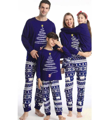 2022 Christmas Family Matching Outfits Polar Bear Father Mother & Kids Pajamas Sets Mommy and Me Xmas Pj's Clothes Tops+Pants