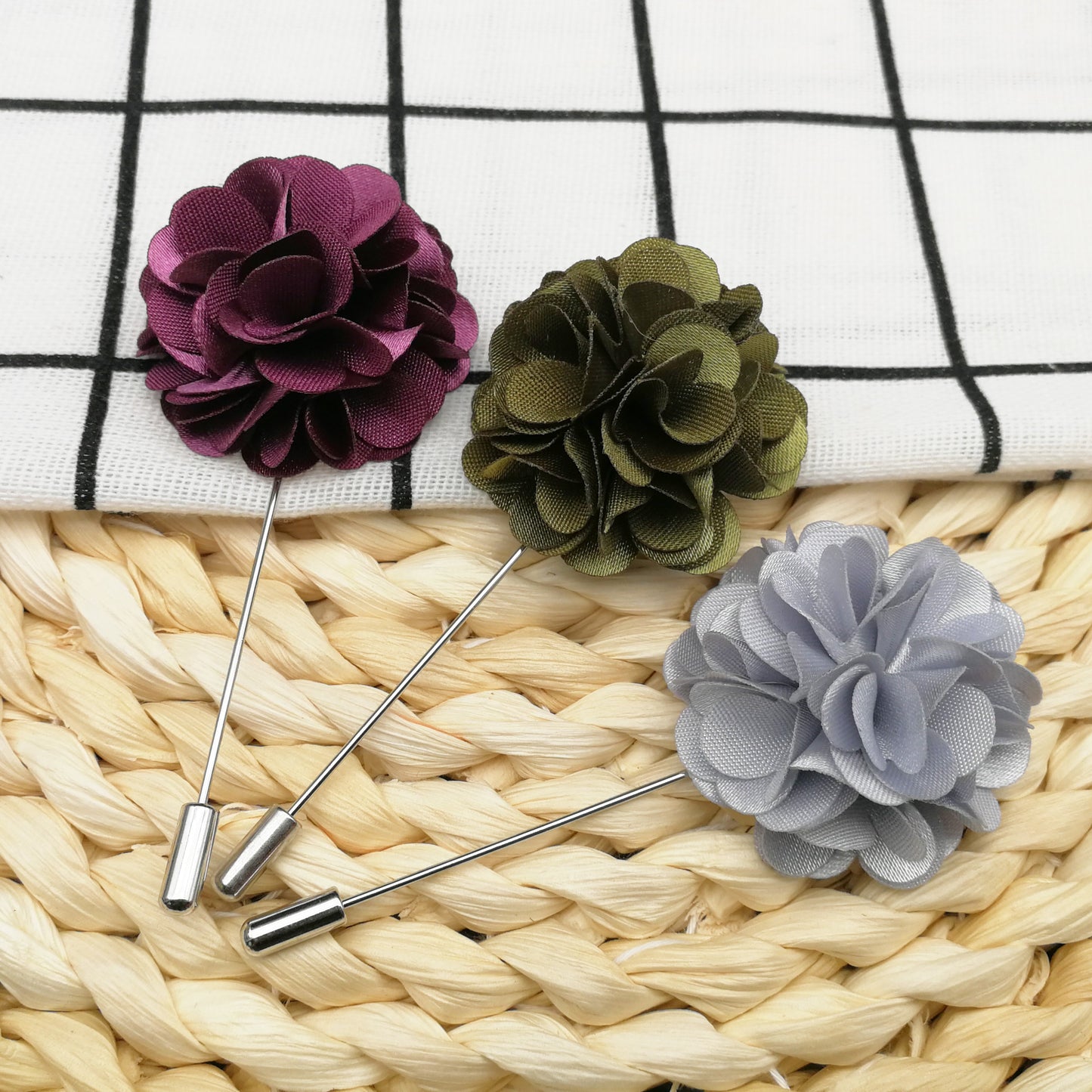 Men Fabric Flower Brooch Pin Suit Lapel Pins Woman Wedding Boutonniere Brooches Fashion Jewelry Accessories