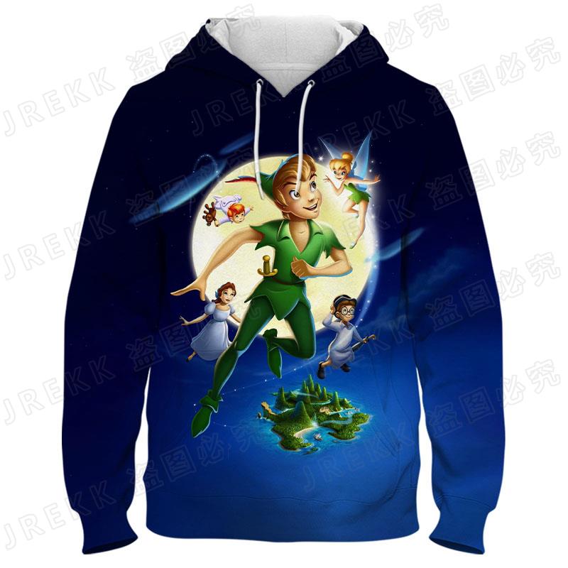 Hoodies Cartoon Peter Pan Hip Hop Streetwear Sweater Sport Casual Man and Girl & Kids