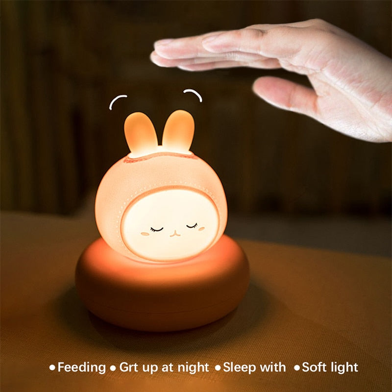 Children's Night Light USB Wall Lamp Rabbit Bear Duck Cat Night Lamp For Bedroom Baby Kid Room Decor Toys Child Gifts