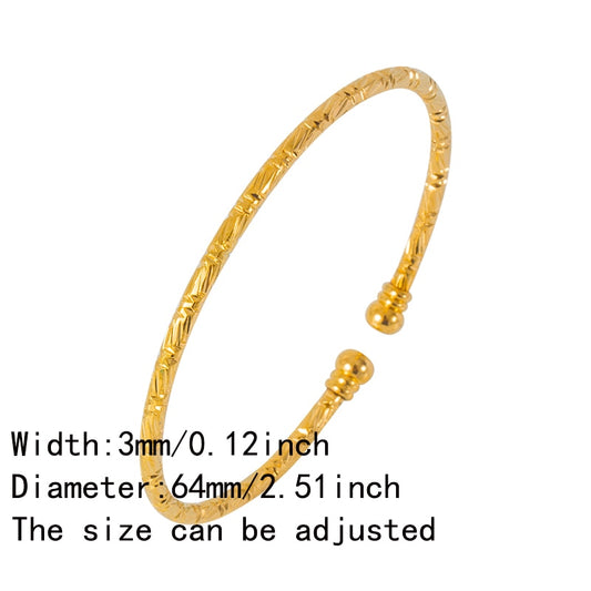 3mm African bangles for woman Ball Dubai bracelet and Bangles Indian Bangles Gold color Middle East Wedding Jewelry Gift