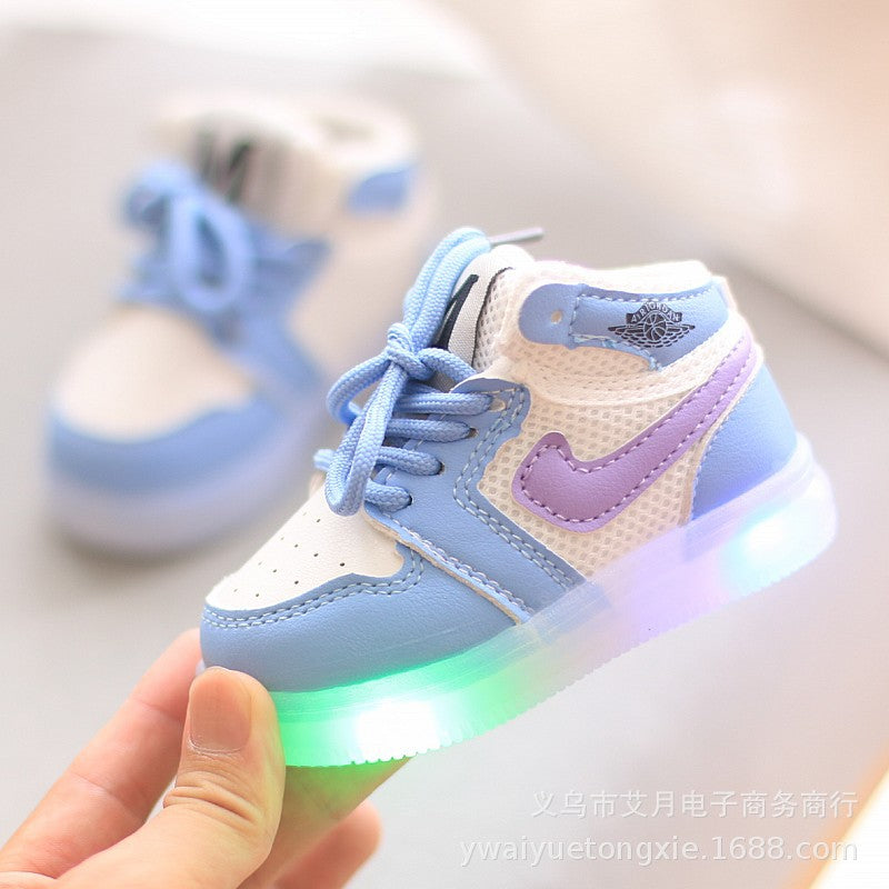 Spring and autumn children's shoes girls net casual shoes boys school sneakers 1-3 years old 2 baby bright shoes