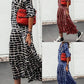 2021 Europe and the United States cross-border spring and autumn Amazon vendor casual print leopard V-top big sleeve long skirt female