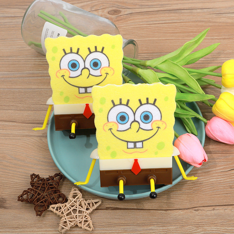 Cute SpongeBob Booth Drain Rack Wholesale Home Kitchen Sink Rack Dishwashing Brush Sink Wall Mounted