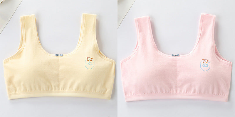 Underwear female primary school development period 8-9-12-16 years old vest cotton girl junior high school student anti-convex point bra