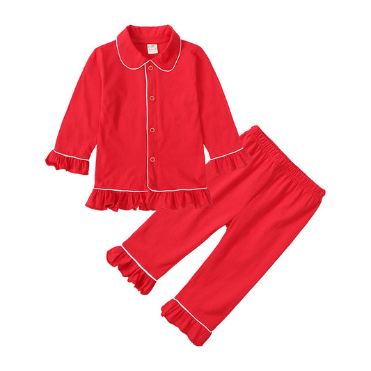 Christmas new children's pajamas spring and autumn boys and girls cotton long-sleeved baby middle-aged children's cardigan can be worn outside