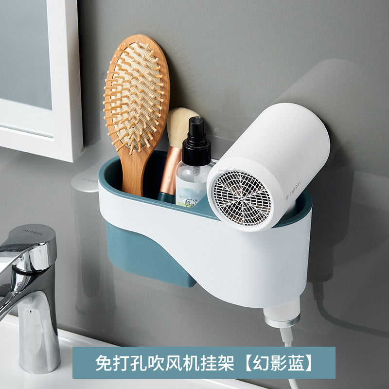 Space Aluminum Hair Dryer Equipment Hand Sanitary Holding Package Hair Dryer Bracket Bathroom Wind Tube Wall Mount