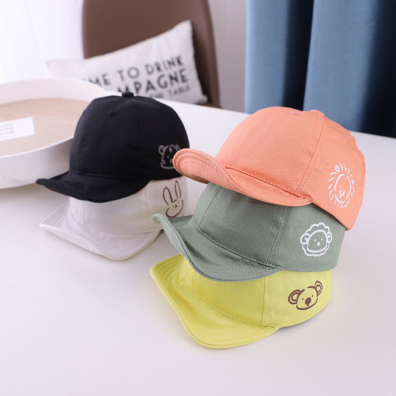 Baby soft papers cap new spring and autumn baby cartoon baseball cap embroidered casual thin section children's hat tide