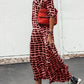 2021 Europe and the United States cross-border spring and autumn Amazon vendor casual print leopard V-top big sleeve long skirt female