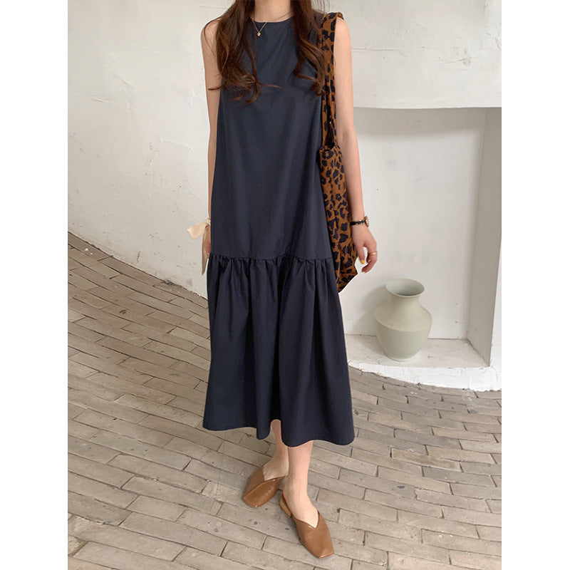 Wei Song French Vest Dress Summer 2021 New Korean Fashion Temperament Loose Sleeveless Cake Skirt Dress