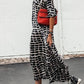 2021 Europe and the United States cross-border spring and autumn Amazon vendor casual print leopard V-top big sleeve long skirt female