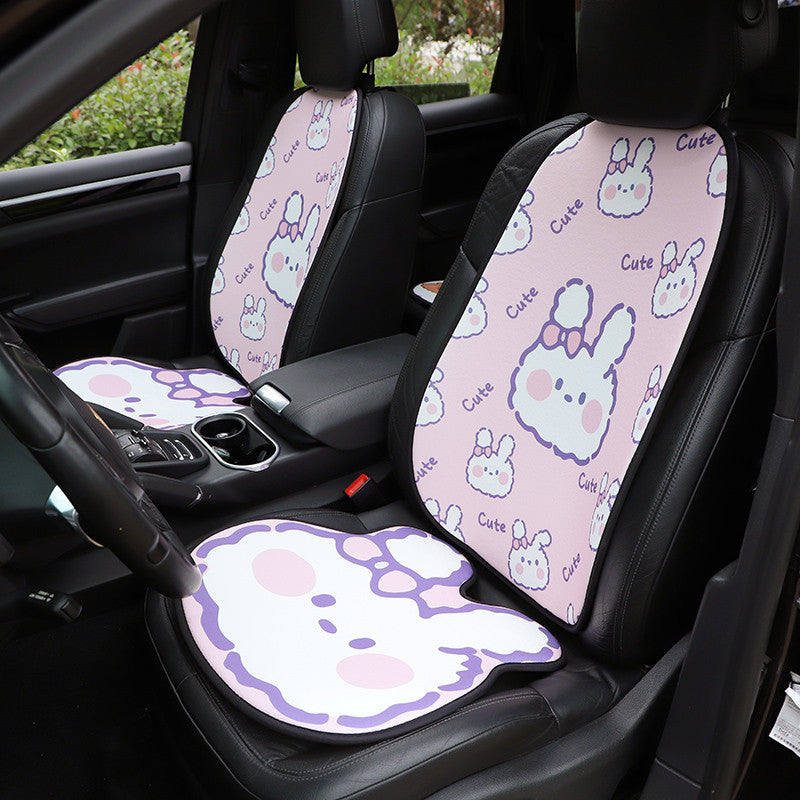 Car seat cute bunny ice silk summer car cool pad breathable anti-skid car single piece cushion wholesale woman