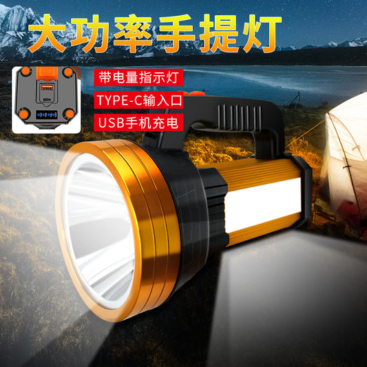 Strong light searchlight led outdoor super bright emergency portable flashlight waterproof and explosion-proof with high power charging