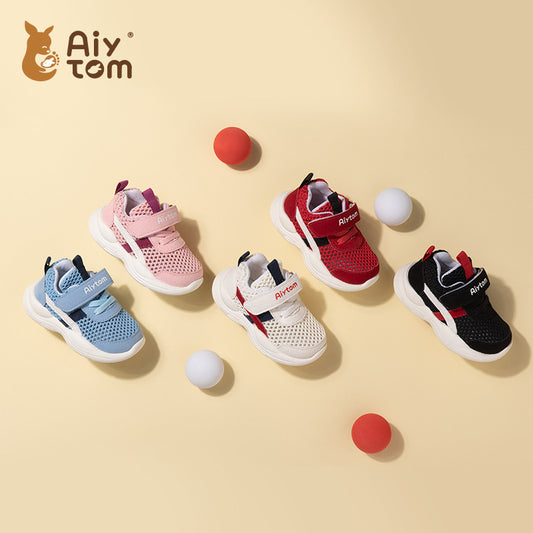 Children's shoes sports, pedestrian shoes 1-6 years old soft non-slip baby shoes hollow mesh breathable can