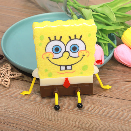 Cute SpongeBob Booth Drain Rack Wholesale Home Kitchen Sink Rack Dishwashing Brush Sink Wall Mounted