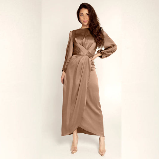 Soft bundles of waist dress, Europe and America Dubai satin face skirt GH0068