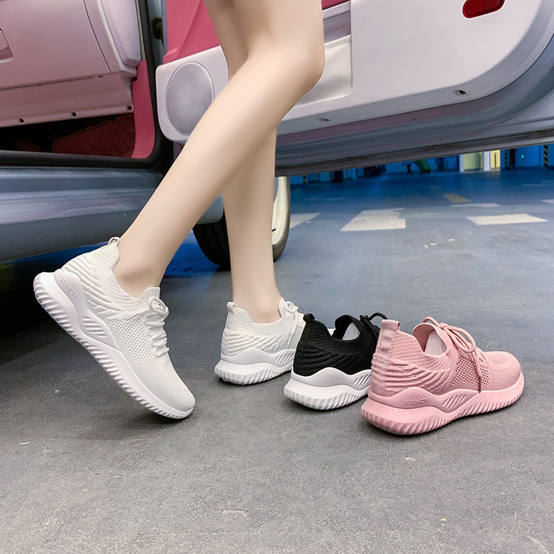 Socks shoes female 2021 summer new breathable flying weave sports shoes female students old shoes Korean women's shoes M008