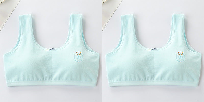 Underwear female primary school development period 8-9-12-16 years old vest cotton girl junior high school student anti-convex point bra