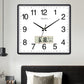 Square electronic wall clock living room mute watch home personality creative fashion art calendar stone bush wall