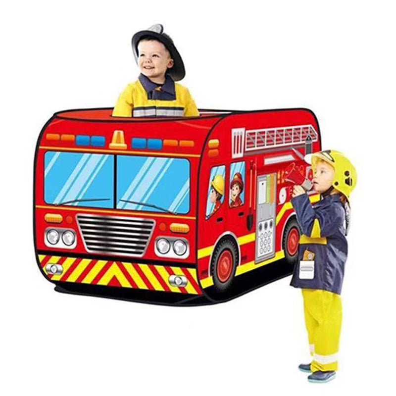 Children's toys tent cloth firefighter automobile fire truck police car school car game house house public car Amazon