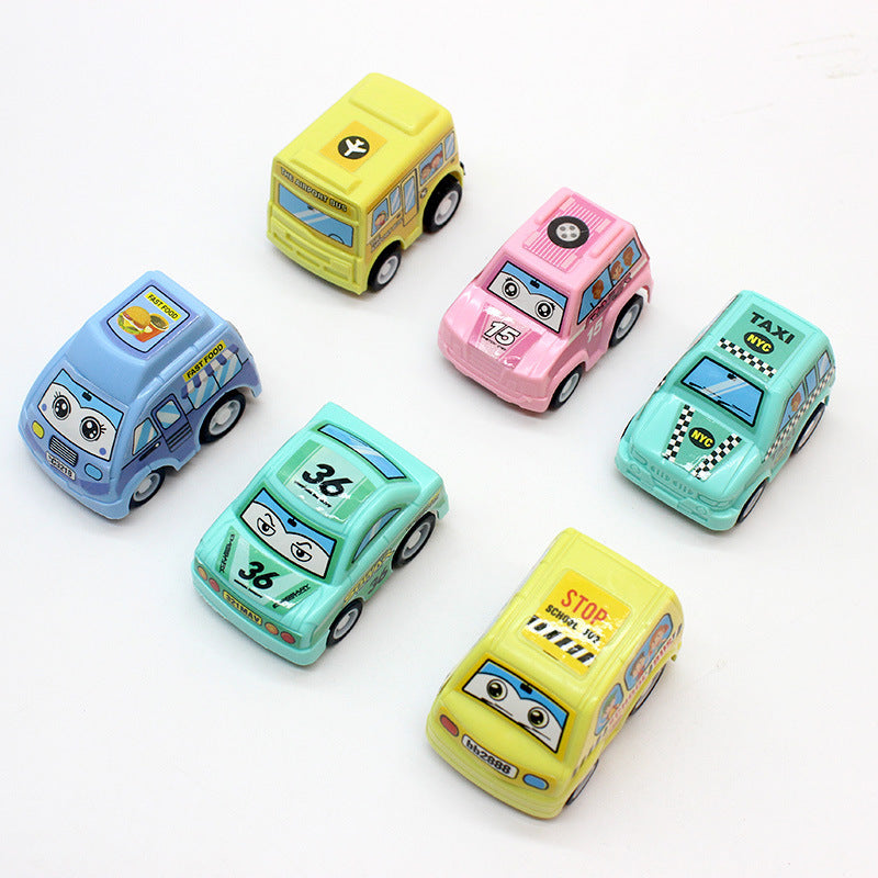 Mini retraining trolley children q version toy car baby boy baby engineering vehicle 6 set excavator plane