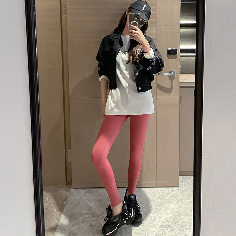 High wax peach heart hip Babble pants fitness abdomen hip yoga pants female wearing shark pants big size leggings autumn winter