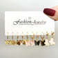 2021 New Acrylic Butterfly Earrings Set 5 Pairs Creative Simple Colorful Butterfly Pendant Earrings