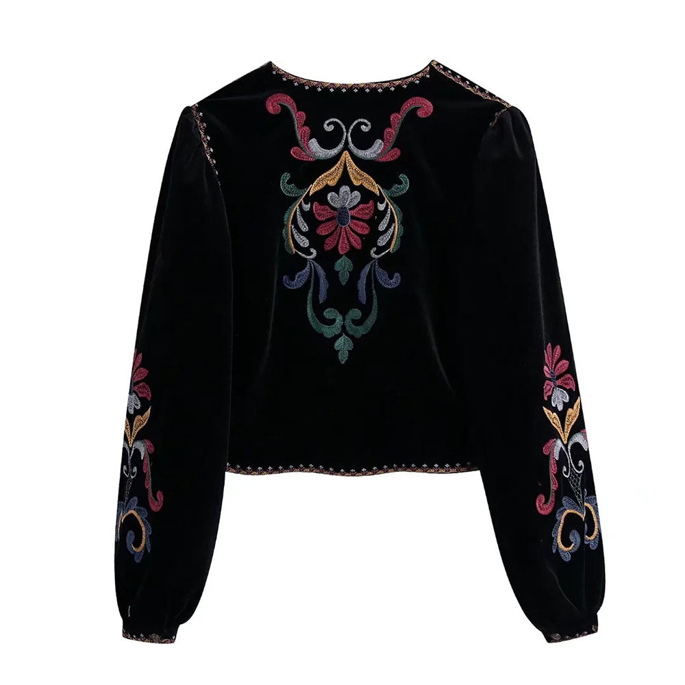 Floral Velvet Embroidered Jacket