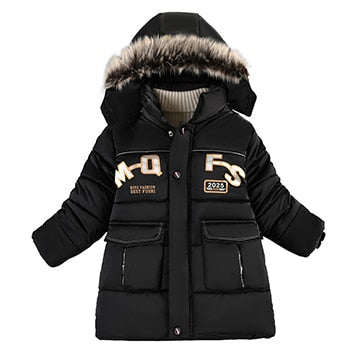 Autumn Winter Girls Jacket Keep Warm Hooded Fashion Windproof Outerwear Birthday Christmas Coat 4 5 6 7 8 Years Old Kids Clothes