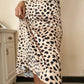 Retro High Waist Leopard Print Satin Skirt like Silk Summer Women Elastic Waist Mid Long A-line Skirts Femme