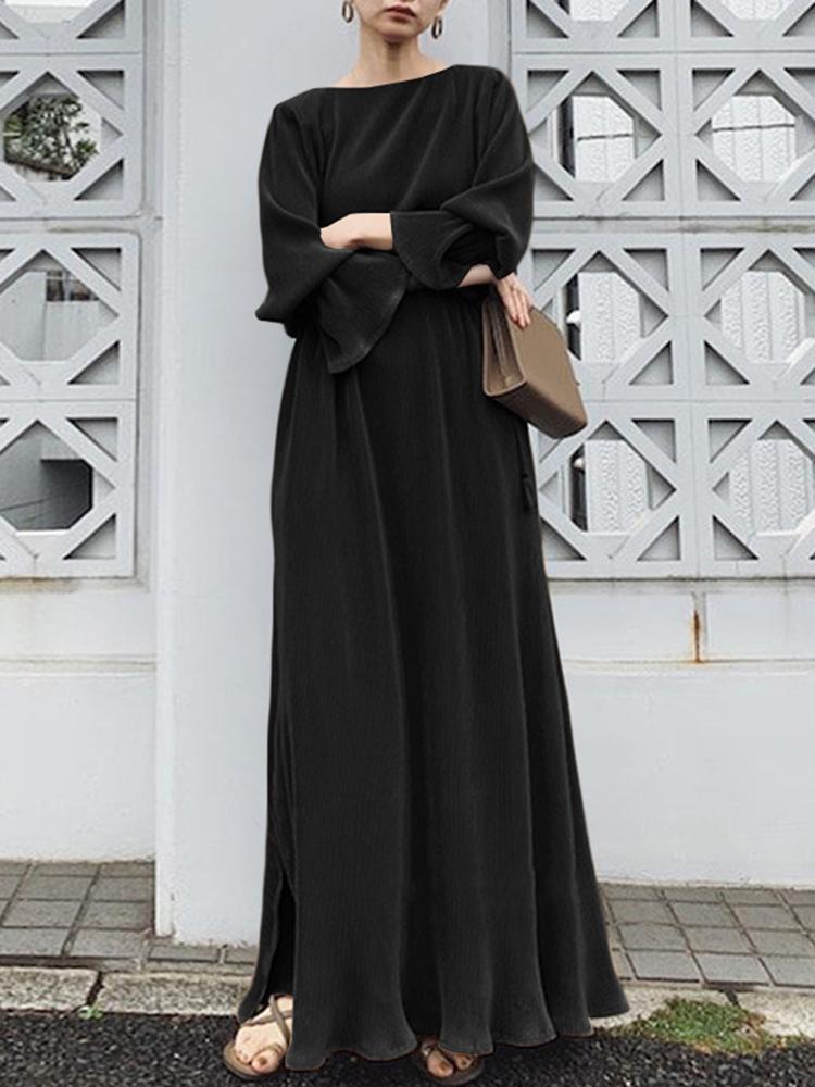 Women Abaya Muslim Long Dress Kaftan Dubai Hijab Robe Femme Musulmane Solid Big Swing Dresses Ramadan Islamic Clothing Abayat