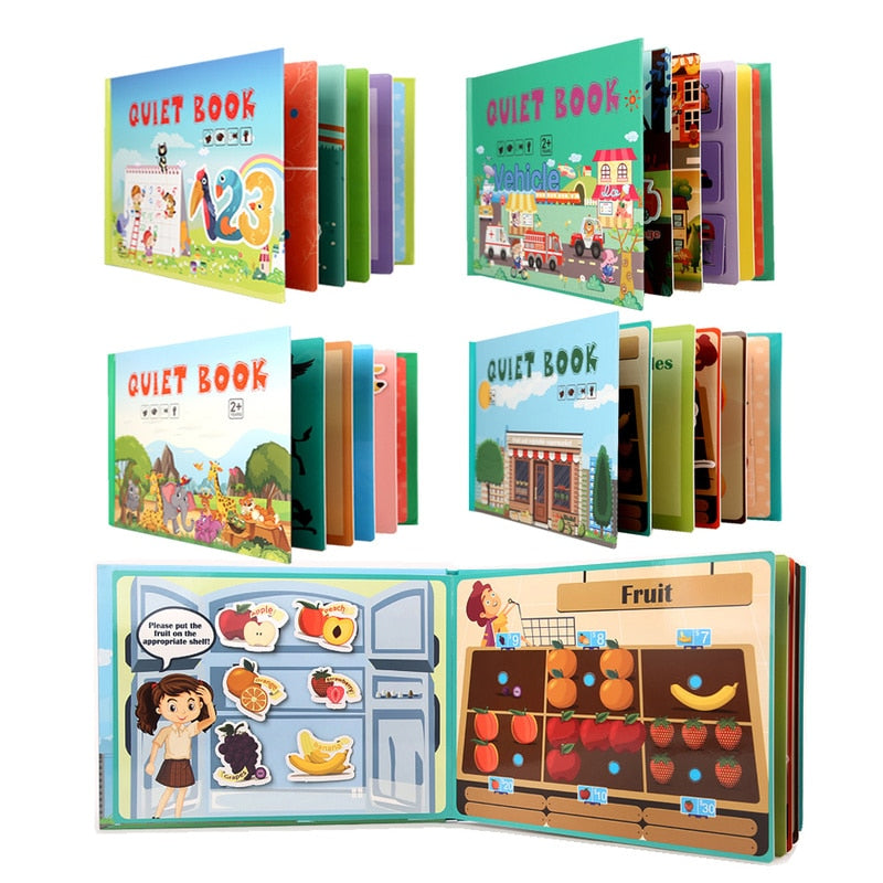 My First Busy Book Montessori Toys Baby Educational Quiet Book Velcro Activity Busy Board Learning Toys For Kids Christmas Gifts