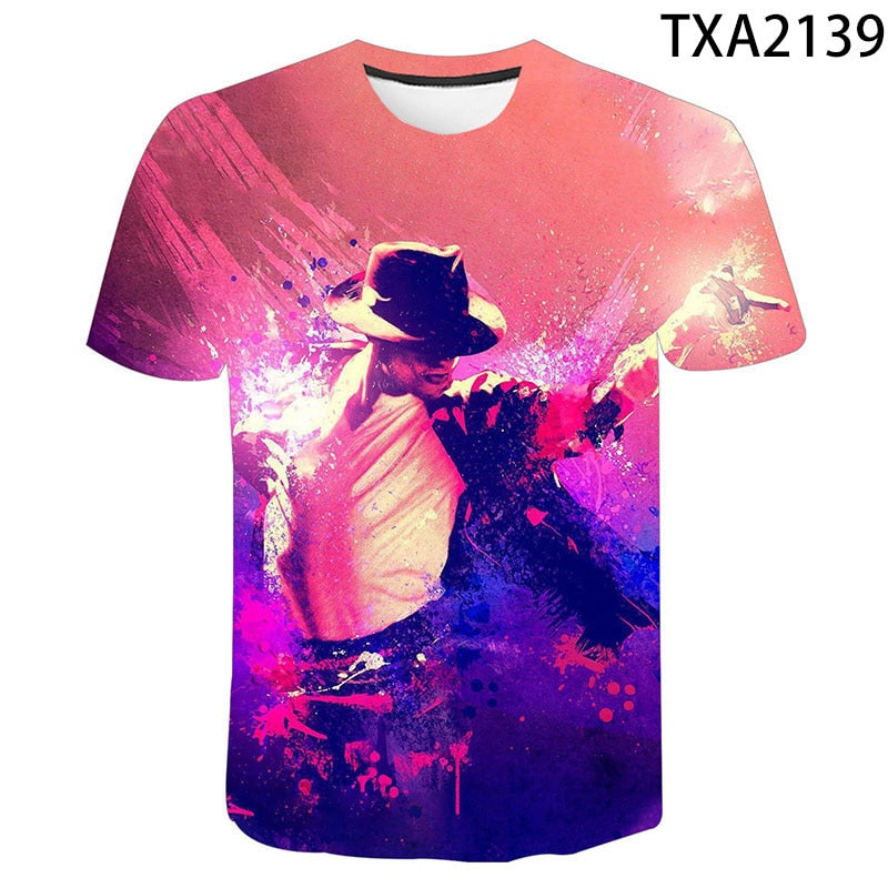 2022 klassische Michael Jackson Men'S 3d Gedruckt T-Shirt Unisex Hip Hop Streetwear Sommer Casual Top Pop Musik König Muster