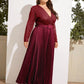 Elegant Plus Size Bright Silk Ruched Maxi Dresses Women Luxury Waistband Evening Party Clothing Night Club Dress Female Outfits