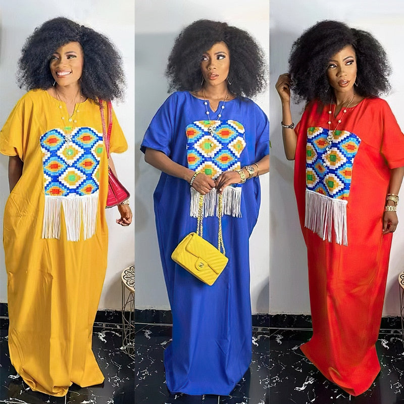 African Dashiki for 2023 Print Women Muslim Abaya Loose Maxi Dress Dubai Turkey Boubou Traditional Africa Clothing Jilbab Caftan