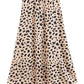 Retro High Waist Leopard Print Satin Skirt like Silk Summer Women Elastic Waist Mid Long A-line Skirts Femme