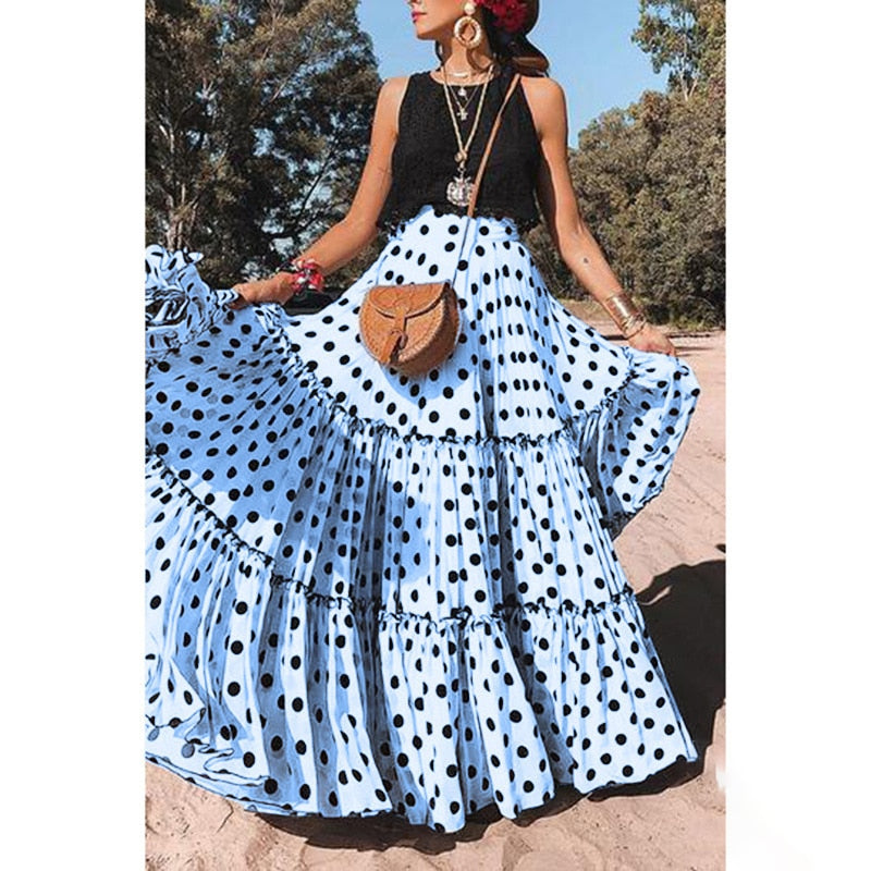 High Waist Female Vintage Skirts Long Trend Bohemian